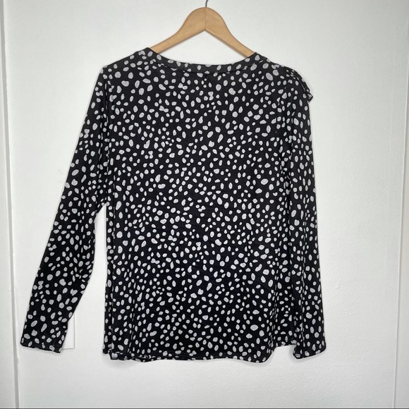 Perfect Peach Polka Dot Ruffle Crew Neck Sweater Size S - Picture 7 of 8
